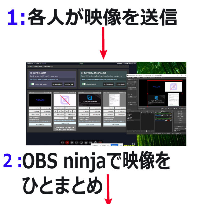 ゲーム実況で複数人 遠隔でゲーム画面 カメラ映像を録画配信する方法